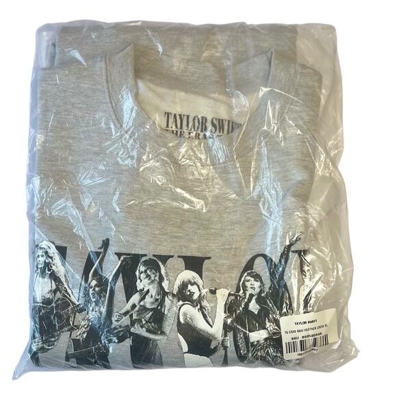 TAYLOR SWIFT NWT | OFFICIAL ERAS TOUR GRAY CREWNECK SWEATSHIRT | SIZE XL - Picture 7 of 9